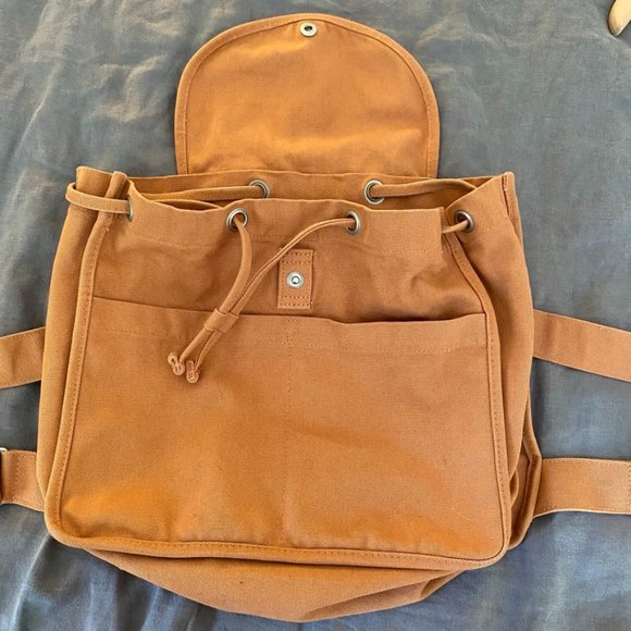 SOLD NWOT Baggu Canvas Drawstring Backpack - Adobe - Picture 4 of 6